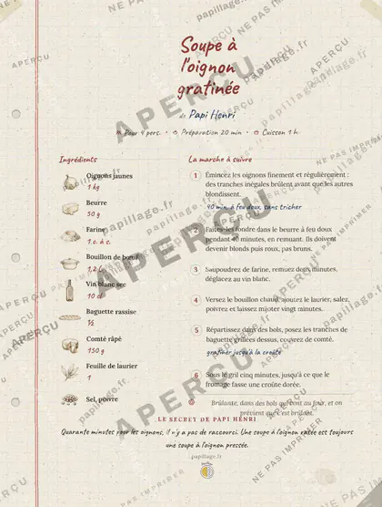 Soupe à l'oignon gratinée dans le style Cahier de famille