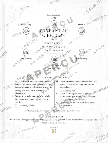 Fondant au chocolat en chic, mise en page couronne