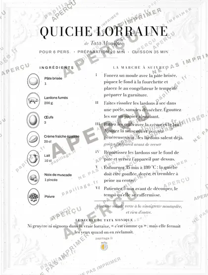 Quiche lorraine dans le style Chic
