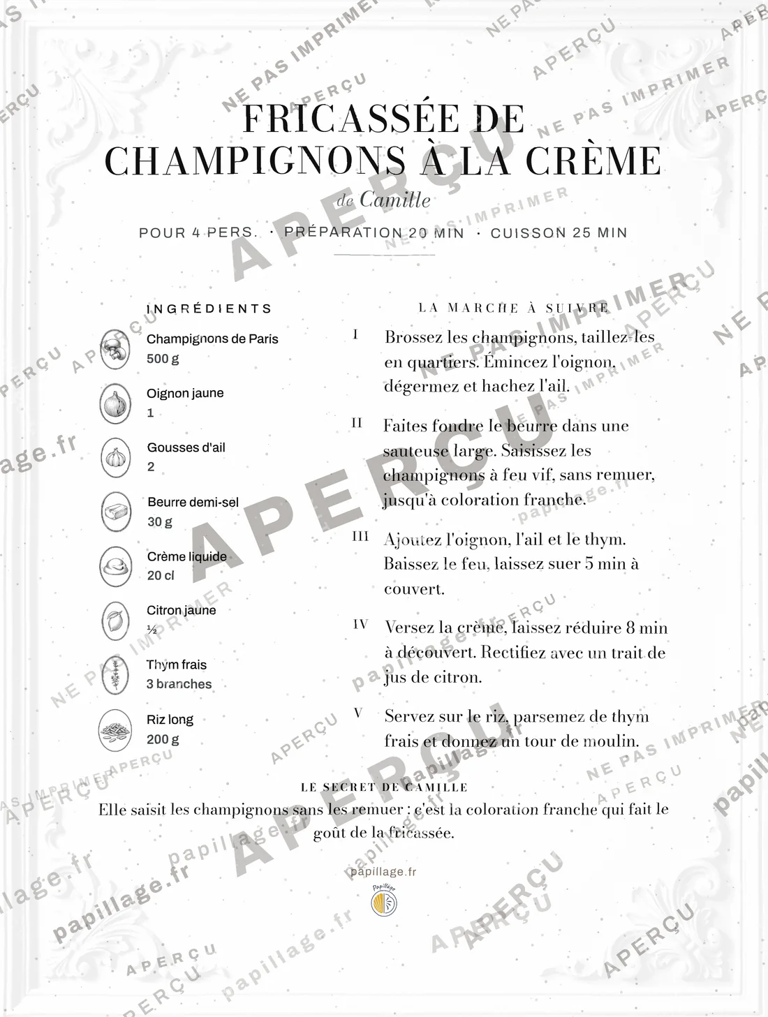 Une image de fricassée de champignons dans le style chic