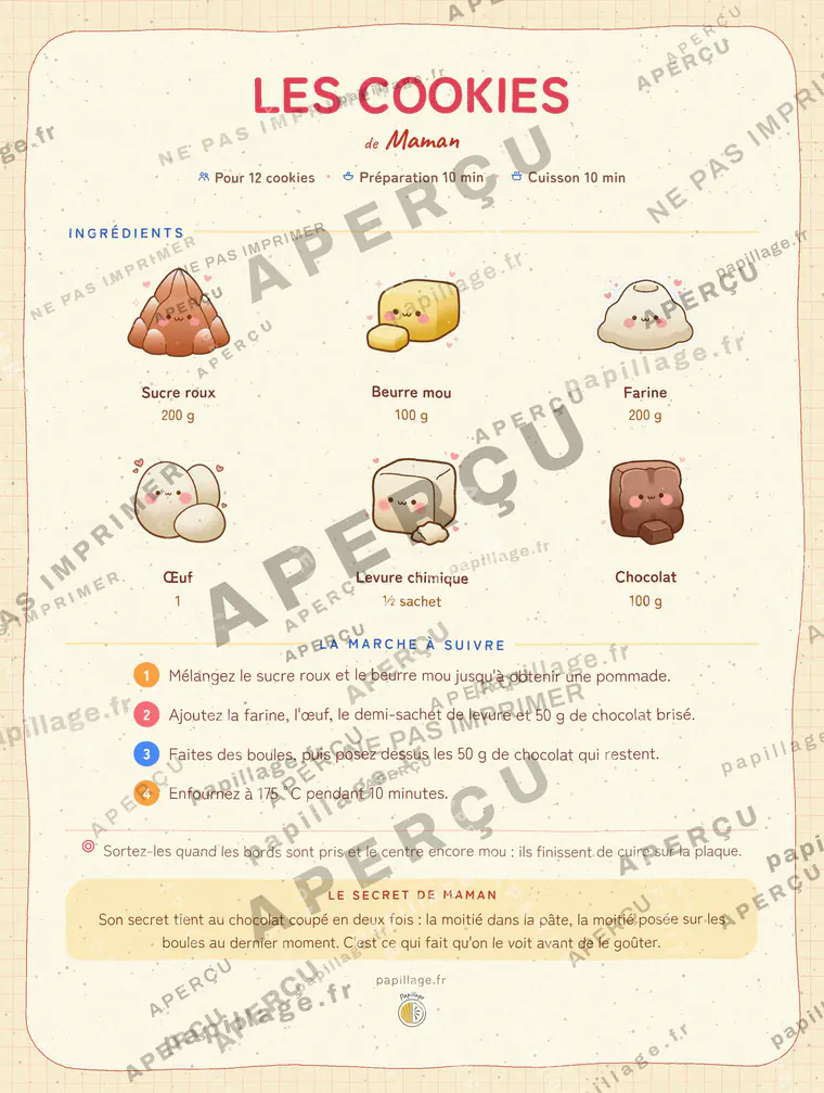 Les Cookies en kawaii japonais, mise en page bandeau haut